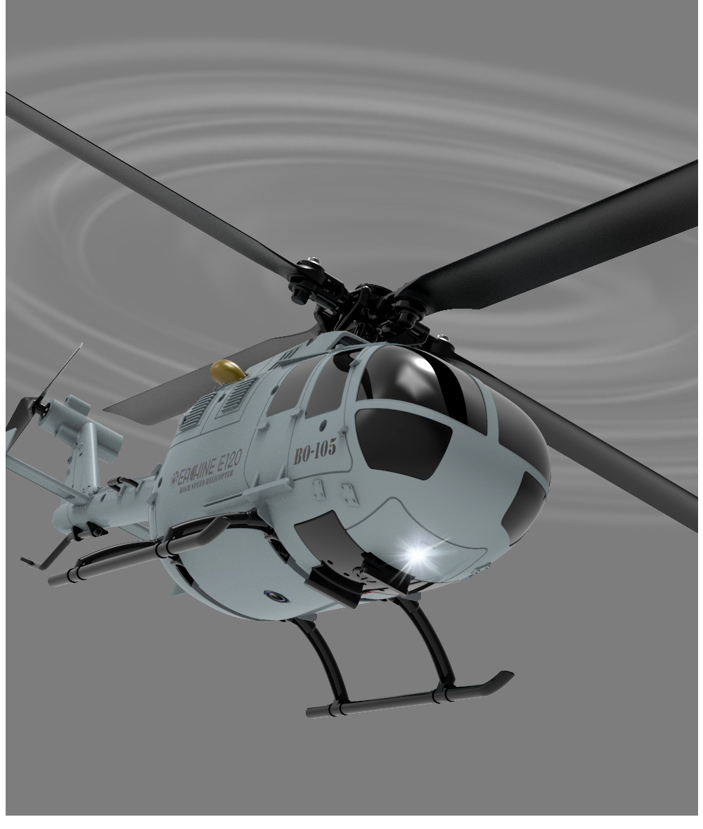 Eachine E120 2.4G 4CH 6-Axis Gyro Optical Flow Localization Flybarless BO-105 Scale RC Helicopter RTF