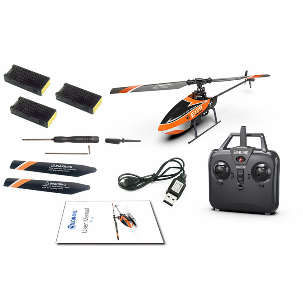 Eachine E129 2.4G 4CH 6-Axis Gyro Altitude Hold Flybarless RC Helicopter RTF