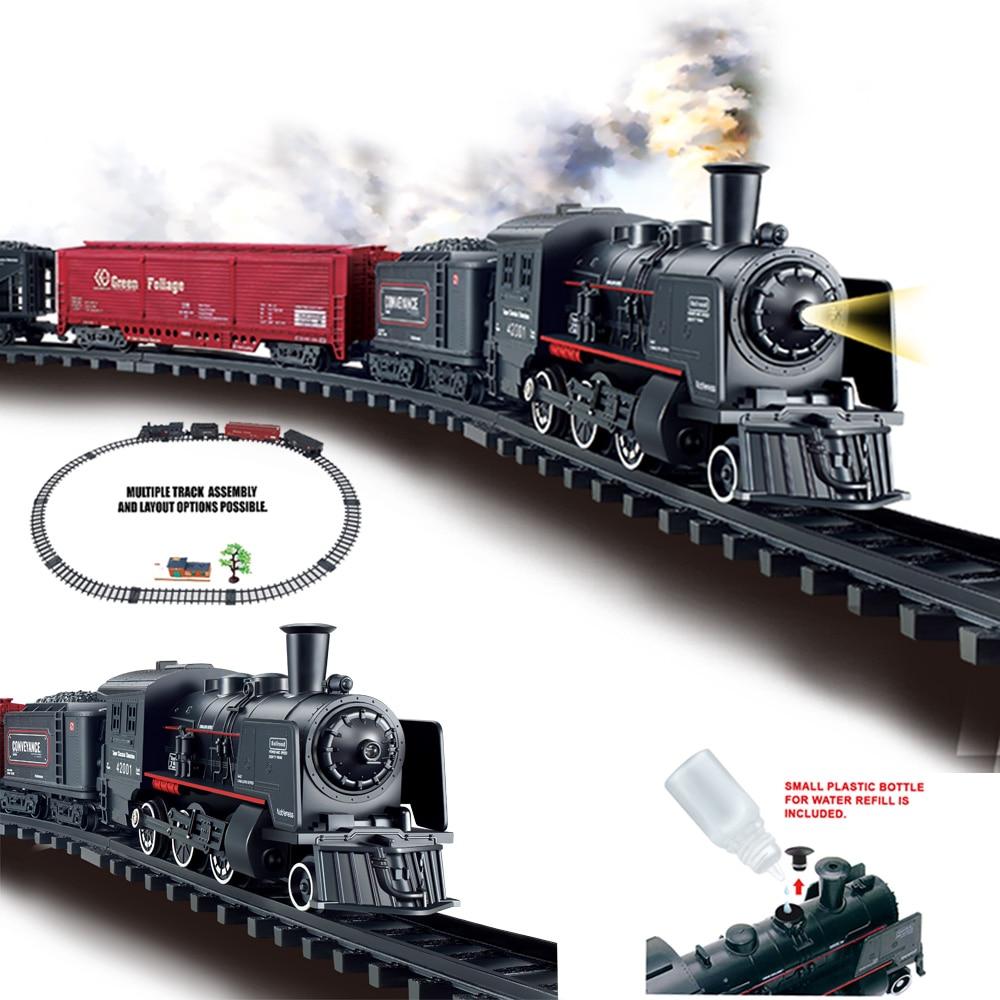 Battery Operated Railway Classical Freight Train Water Steam Locomotive ...