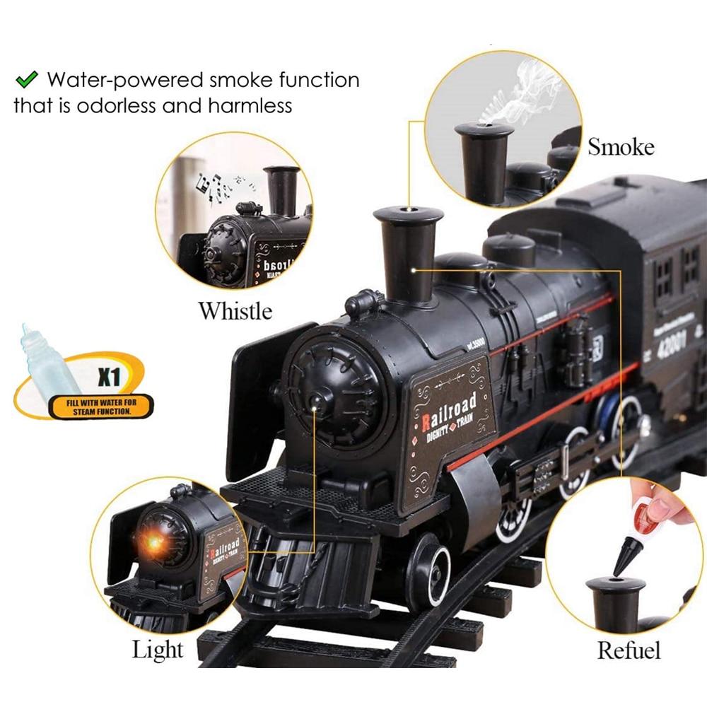 Battery Operated Railway Classical Freight Train Water Steam