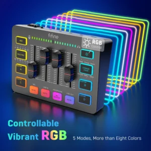 FIFINE USB Gaming Microphone Kit for PC PS4/5 Condenser Cardioid Mic Set with Mute Button/RGB /Arm Stand for Streaming Video-A6T