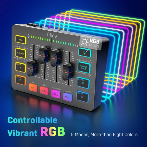 FIFINE USB Gaming Microphone Kit for PC PS4/5 Condenser Cardioid Mic Set with Mute Button/RGB /Arm Stand for Streaming Video-A6T