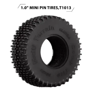 INJORA Comp Pins Multi Terrains 1.0 Wheel Tires 55*20mm for 1/18 1/24 RC Car Axial SCX24 TRX4M AX24 Upgrade (T1013)