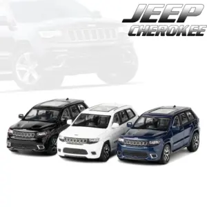 JKM 1/64 Jeep Grand Cherokee Trackhawk Suv Car Diecast Model Metal Chassis Shock Absorption Collection Ornaments