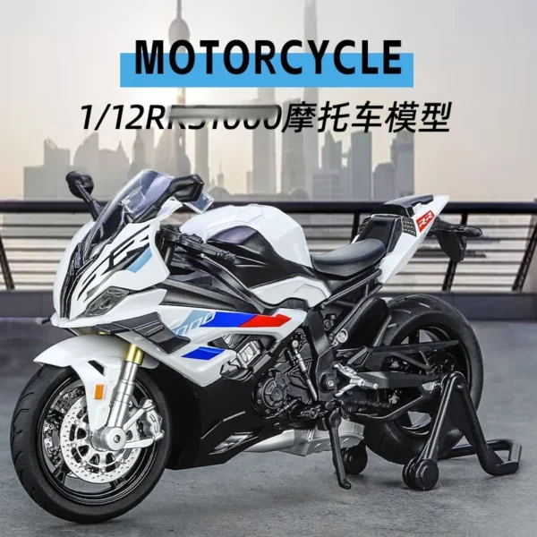 1: 12 BMW RRS1000 Simulated Alloy Motorcycle Model Sound Light and Echo Collection Decorative