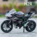 1 10 Kawasaki H2R Ninja S1000RR Alloy Die Cast Motorcycle Model Vehicle Collection Sound and Light