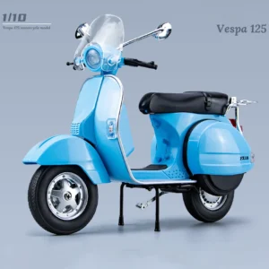 1:10 Vespa 125 Alloy Die Cast Motorcycle Model    Sound and Light Off Road Autocycle  Car - Image 2