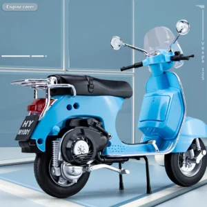 1:10 Vespa 125 Alloy Die Cast Motorcycle Model    Sound and Light Off Road Autocycle  Car - Image 3