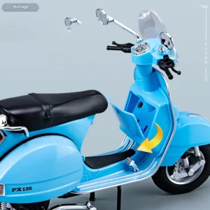 1:10 Vespa 125 Alloy Die Cast Motorcycle Model    Sound and Light Off Road Autocycle  Car - Image 4