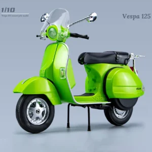 1:10 Vespa 125 Alloy Die Cast Motorcycle Model    Sound and Light Off Road Autocycle  Car - Image 5