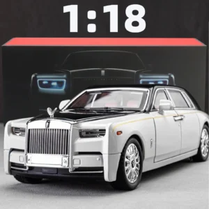 1:18 Rolls-Royce Phantom Model Car Zinc Alloy Pull Back  Diecast Car with Sound and Light Realistic Modeling Model