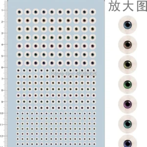 Various Sizes & Styles: Eye Ball Figure Model Water Slide Decals - Image 2