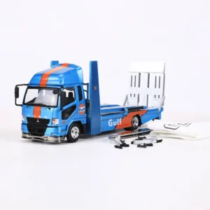 Blue: GCD 1:64 LBWK Mitsubishi LB-TRUCKS Double-Decker Trailer Fuso Super Great Alloy Model Car - Image 2