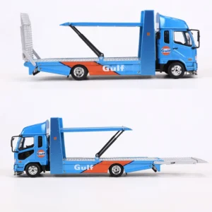 Blue: GCD 1:64 LBWK Mitsubishi LB-TRUCKS Double-Decker Trailer Fuso Super Great Alloy Model Car - Image 5