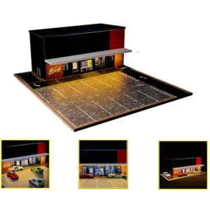 710013 - 1/64 LED Garage Diorama - Double Deck Car Parking Display