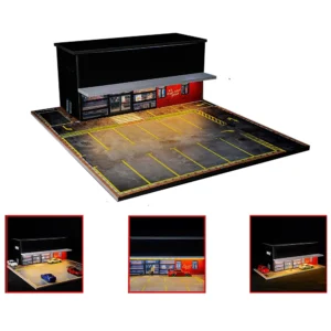 710014 - 1/64 LED Garage Diorama - Double Deck Car Parking Display