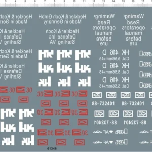 Super Detail Up HK 416D Markings Decal - Model Kit Water Slide - Image 2
