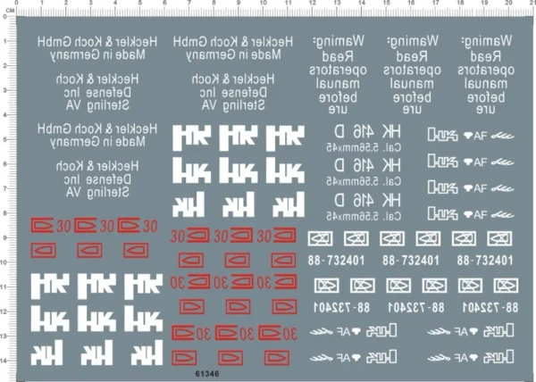 Super Detail Up hk 416 d Markings Model kit Water Slide Decal