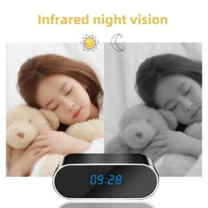 18650-battery+32GTF WIFI Mini Clock Camera HD 1080P Home Nanny Indoor Car Infrared Night Vision Wall Clock Video Camera 2.4G WIFI Control DVR Cam - Image 3
