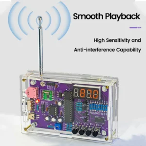 FM Radio Electronic Kit: Adjustable Frequency 87-108MHz with Digital Display for Soldering Practice - Image 2
