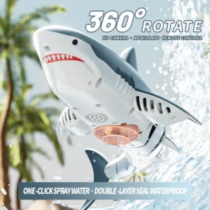 S6-with-camera: RC Shark Boats  Electric High Simulation Shark 4K Camera Rechargeable Battery RC - Image 3