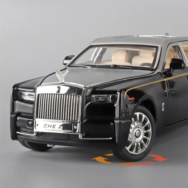 1:24 Rolls Royce Phantom Diecast Alloy Luxury Car w/ Star Top Light - Image 4