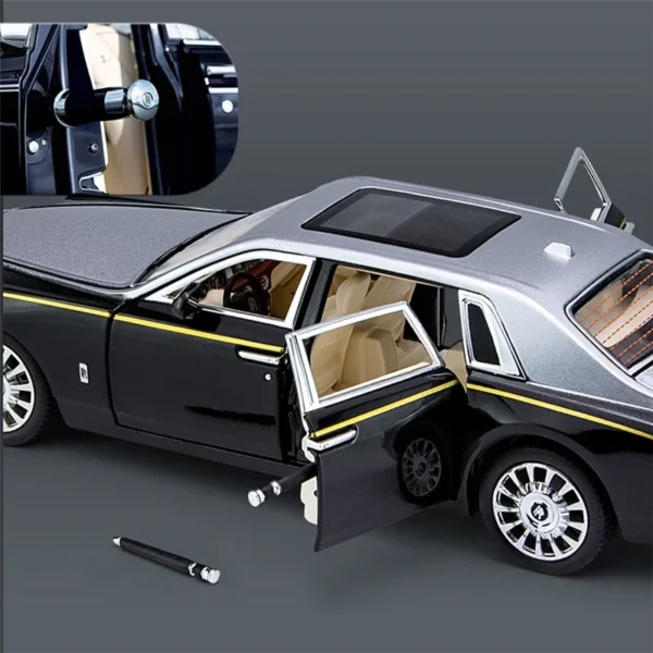 1:24 Rolls Royce Phantom Diecast Alloy Luxury Car w/ Star Top Light - Image 5