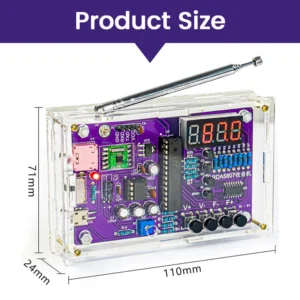 FM Radio Electronic Kit: Adjustable Frequency 87-108MHz with Digital Display for Soldering Practice - Image 4