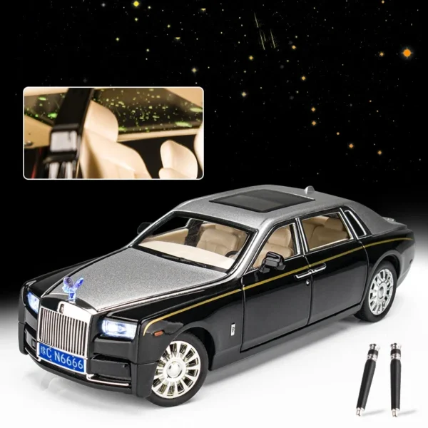 1:24 Rolls Royce Phantom Diecast Alloy Luxury Car w/ Star Top Light