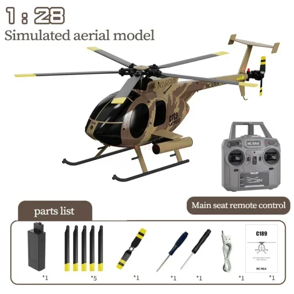 RC Era 1:28 C189 Bird Helicopter w/ 3 Batteries Dual Brushless Gyro - Image 3