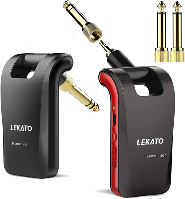 LEKATO WS-60 Wireless Guitar System 2.4GHz Wireless Guitar Transmitter Receiver Stereo 2 in 1 Plugs 6 Channels Guitar Wireless - Image 4