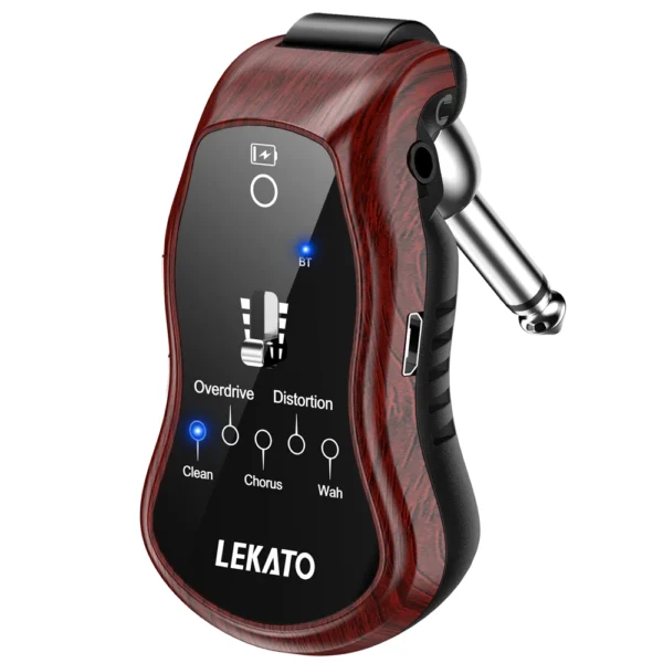 LEKATO B6 guitar headphone amplifier Guitar Effect Pedal Guitar Practice Effects Synthesizer W/ 5 Effects Rechargeable USB - Image 4