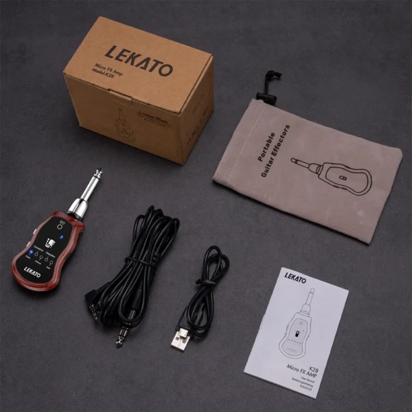 LEKATO B6 guitar headphone amplifier Guitar Effect Pedal Guitar Practice Effects Synthesizer W/ 5 Effects Rechargeable USB - Image 6