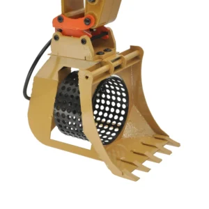 RC Metal Rotary Screening Bucket with Electric Drum for HUINA 1580 1550 1592 1593 1594 Excavator Models - Image 2