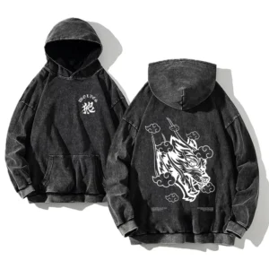 Darcsport Wolves Hoodie Acid Print Pullover Gym Sweatshirt Cotton Blend Athletic Wear - Image 4
