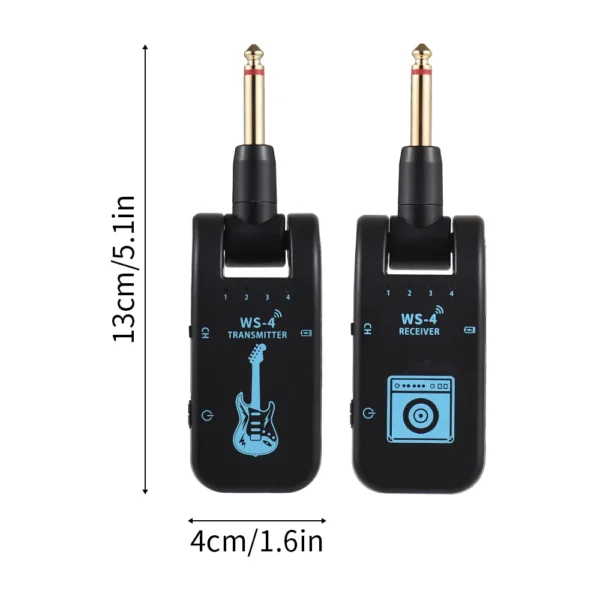 2.4G Wireless Guitar System Guitar Transmitter Receiver Set  Electric Guitar Bass 48K/16bit Real-time Transmission - Image 3