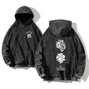 Darcsport Wolves Hoodie Acid Print Pullover Gym Sweatshirt Cotton Blend Athletic Wear - Image 6