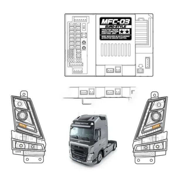 1/14 Scale 4-in-1 Light System MFC-03 01 Tamiya RC Truck VOLVO FH16 750 56362 Model Car Parts - Image 4