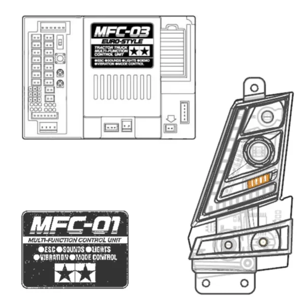 1/14 Scale 4-in-1 Light System MFC-03 01 Tamiya RC Truck VOLVO FH16 750 56362 Model Car Parts - Image 6