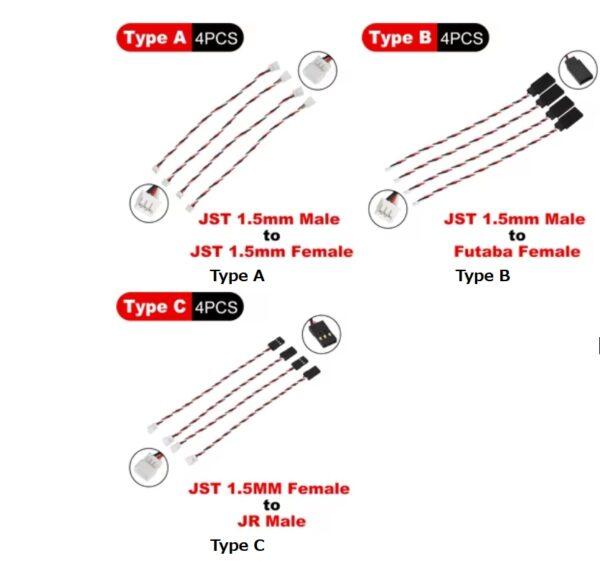 4PCS JST 1.5mm 3 Pin Male to JR Servo Plug Converter Wire RC Mini-Z Drift Car Sanwa Futaba NB4 Mini Receiver - Image 7