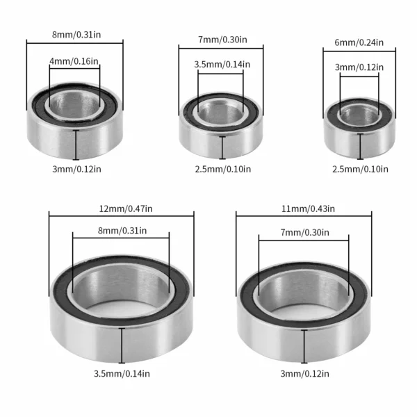 INJORA 30PCS Sealed Bearing Kit  1/18 RC Crawler Redcat Ascent-18 - Image 2