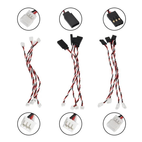 4PCS JST 1.5mm 3 Pin Male to JR Servo Plug Converter Wire RC Mini-Z Drift Car Sanwa Futaba NB4 Mini Receiver