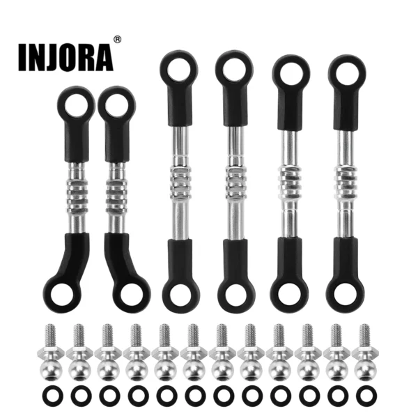 INJORA Adjustable Stainless Steel Links Set  1/24 Losi Micro-B