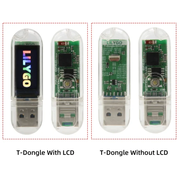 T-Dongle-S3 ESP32-S3 Development Board With Screen Dongle 0.96 inch ST7735 LCD Display Support WiFi Bluetooth TF Card LILYGO®