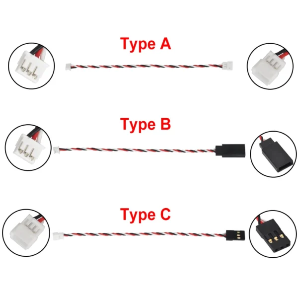 4PCS JST 1.5mm 3 Pin Male to JR Servo Plug Converter Wire RC Mini-Z Drift Car Sanwa Futaba NB4 Mini Receiver - Image 2