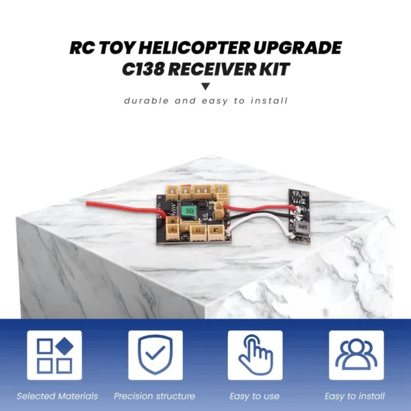 RC Helicopter Upgrade Kit C138 Receiver for RC ERA Bell 206 1:33 Scale Helicopter Parts for Stability and Performance - Image 4