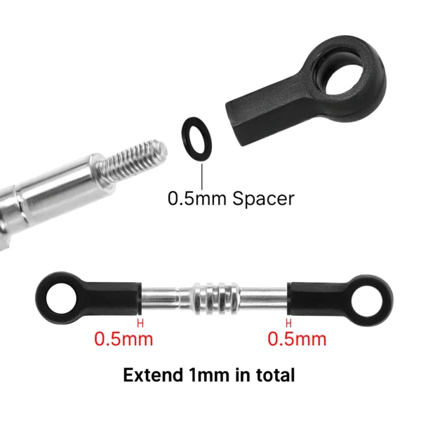 INJORA Adjustable Stainless Steel Links Set  1/24 Losi Micro-B - Image 5