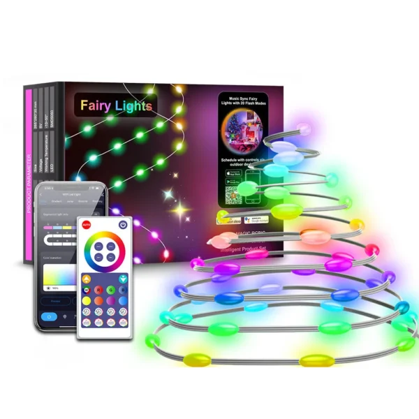 Lixincorda 10m RGBIC smart LED string lights IP68 waterproof music sync app voice remote control Alexa Google Christmas decor outdoor indoor