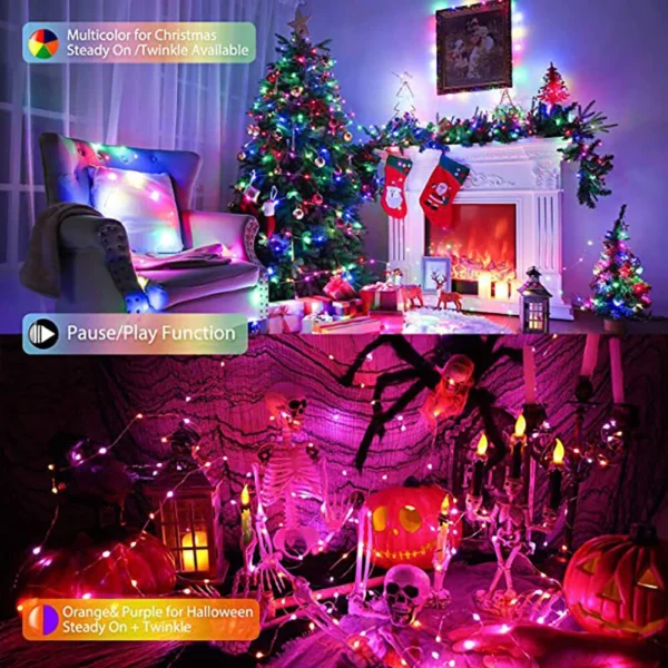 Lixincorda 10m RGBIC smart LED string lights IP68 waterproof music sync app voice remote control Alexa Google Christmas decor outdoor indoor - Image 4