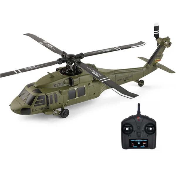 Pre-Order Xk K170 UH-60L 2.4G 4CH 6-Axis Gyro Brushless Motor Military Green RC Helicopter RTF